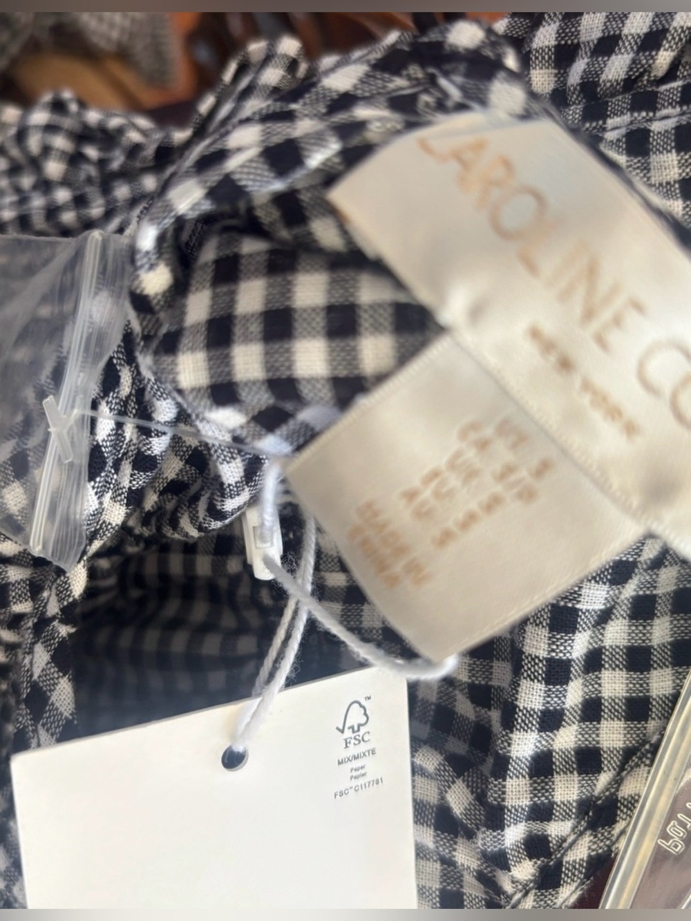 CAROLINE  CONSTAS Black & White Gingham Maxi Dress | Size Small - Picture 6 of 12